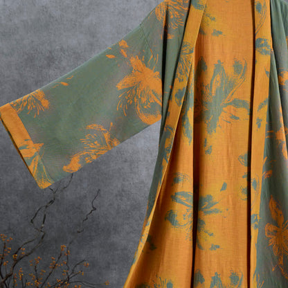 Reversible Vintage Floral Cotton Kimono Robe - image 2