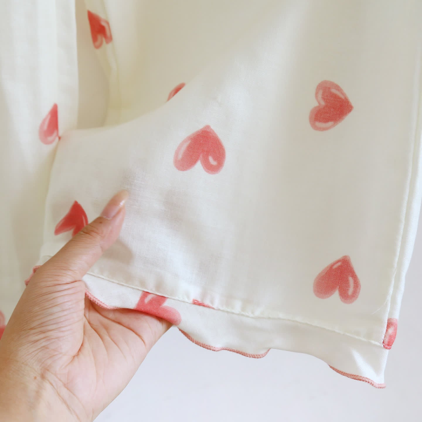 Heart Print Cotton Gauze Loungewear Set（3pcs） - image 12