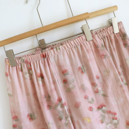 Sweet Berry Print Gauze Loungewear Set（3pcs） - image 2