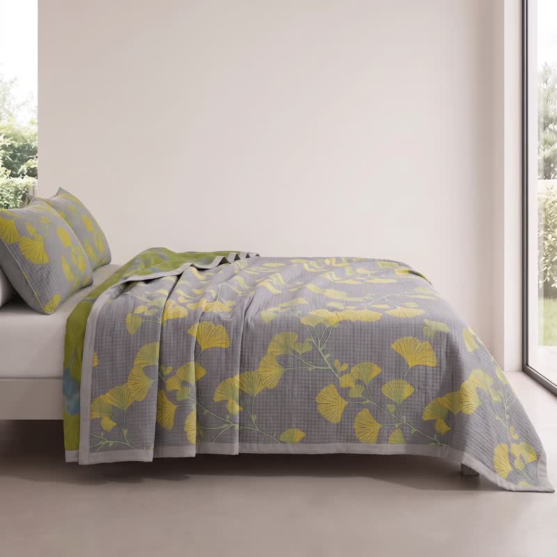 Retro Garden Flower Cotton Reversible Quilt - image 13