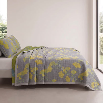 Retro Garden Flower Cotton Reversible Quilt - image 3