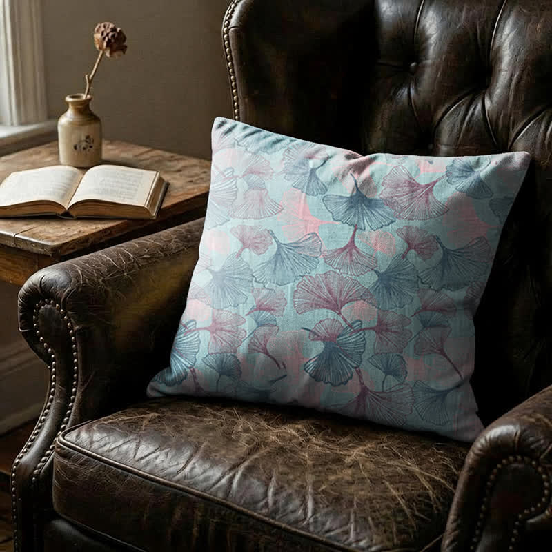 Vintage Ginkgo Leaf Throw Pillow Cover - image 2