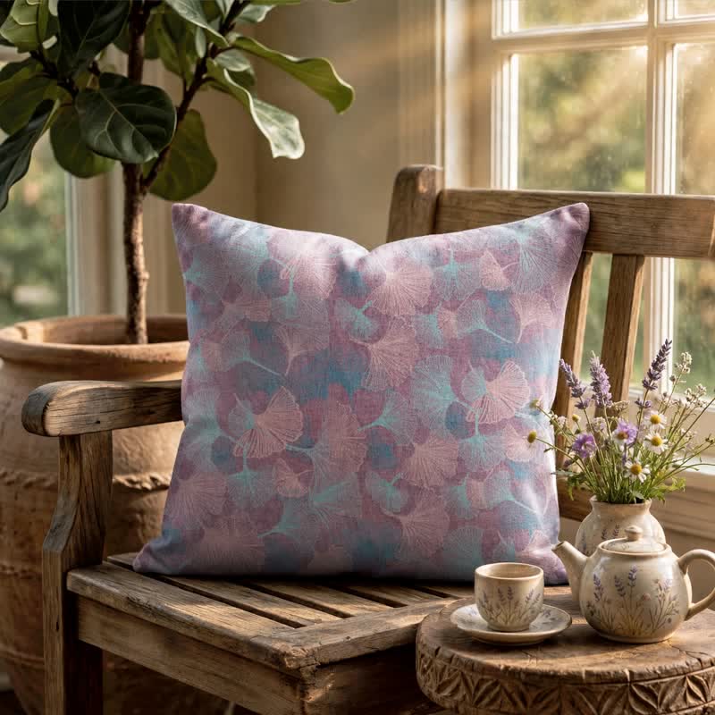 Vintage Ginkgo Leaf Throw Pillow Cover - image 6
