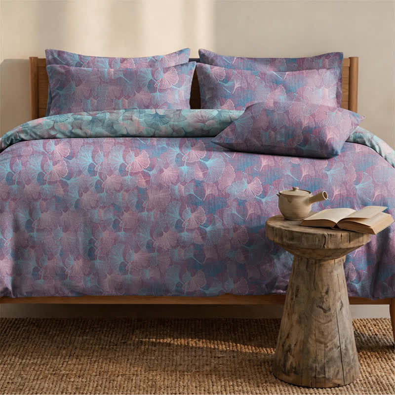 Retro Botanical Ginkgo Leaf Cotton Bedding Set - image 5