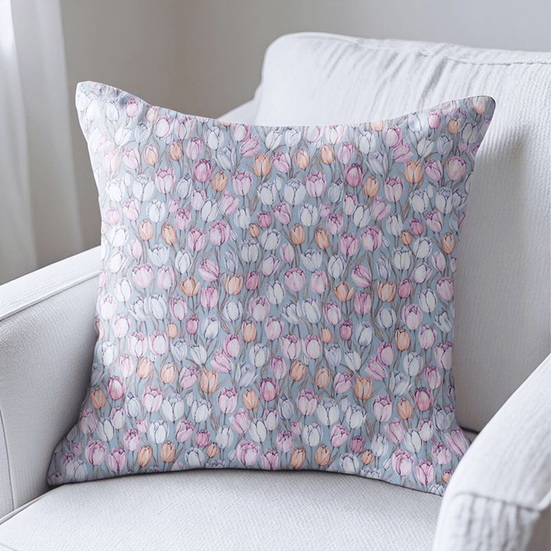 Vintage Tulip Floral Throw Pillow Cover - image 2