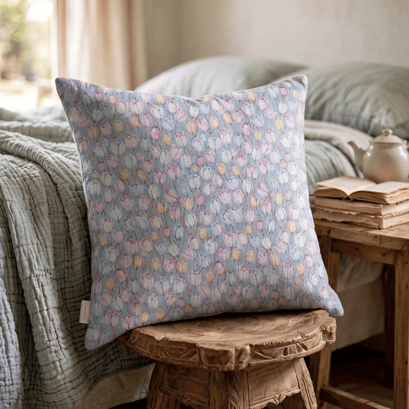 Vintage Tulip Floral Throw Pillow Cover - image 3