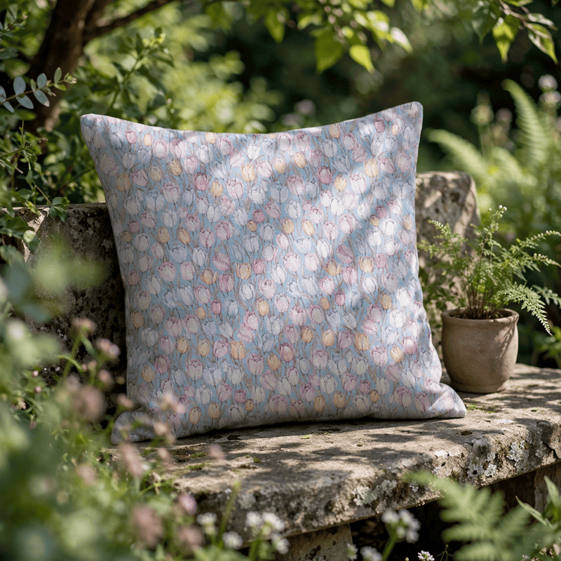 Vintage Tulip Floral Throw Pillow Cover - image 1