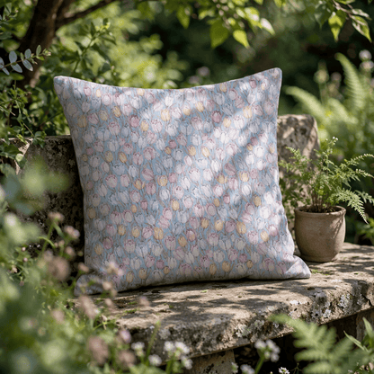 Vintage Tulip Floral Throw Pillow Cover - image 1