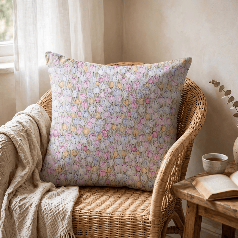 Vintage Tulip Floral Throw Pillow Cover - image 7
