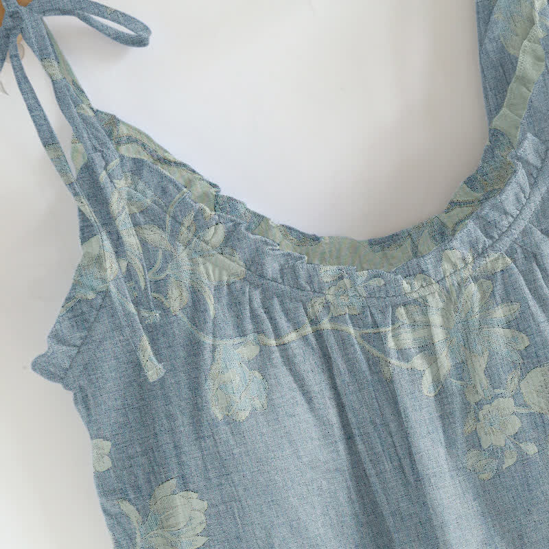 Vintage Floral Cotton Cami Loungewear Set - image 2