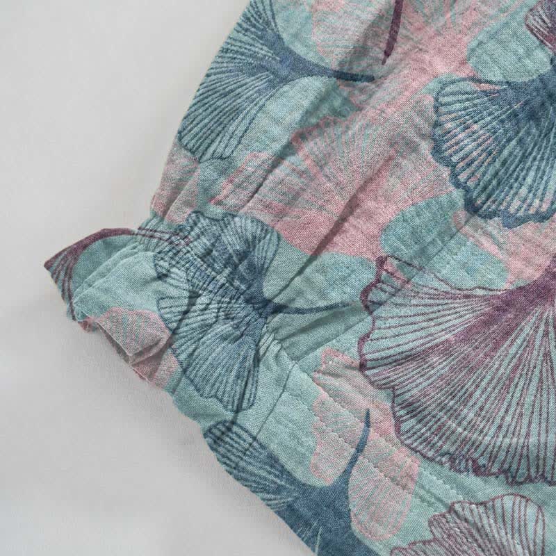 Vintage Ginkgo Leaf Cotton Lounge Pants - image 3