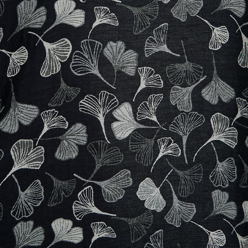 Vintage Black Ginkgo Leaf Reversible Cotton Bedding Set - image 7