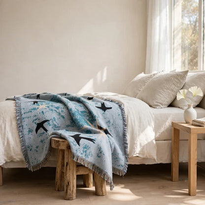 Artistic Sky Swallow Star Throw Blanket - image 3
