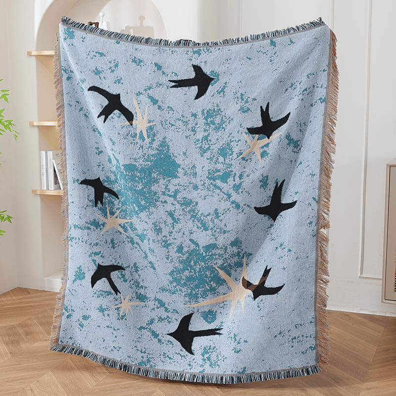 Artistic Sky Swallow Star Throw Blanket - 51" x 63" - image 0