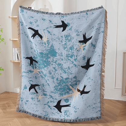 Artistic Sky Swallow Star Throw Blanket - 51" x 63" - image 0