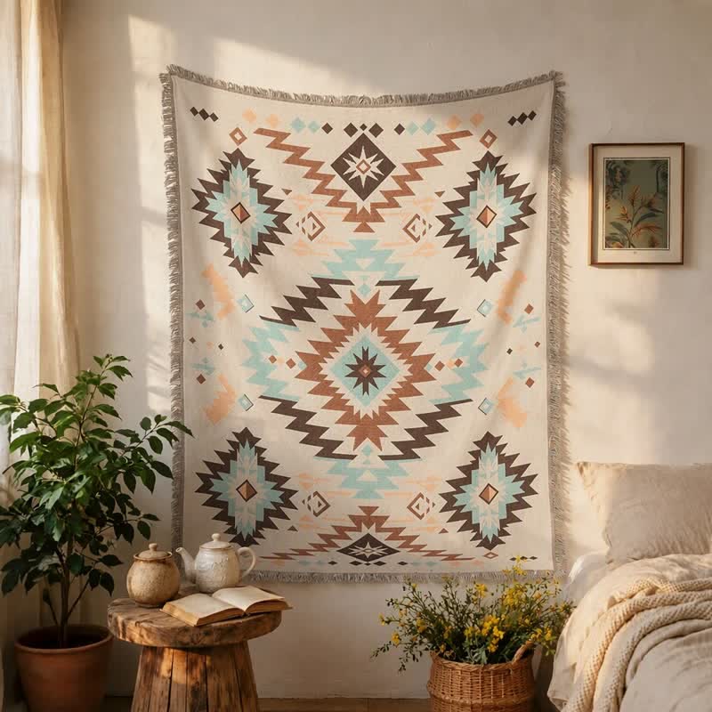 Bohemian Southwest Geometric Tasseled Decorative Throw - image 2