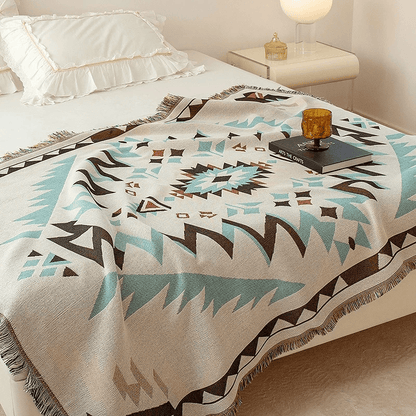 Bohemian Southwest Geometric Tasseled Decorative Throw - image 1