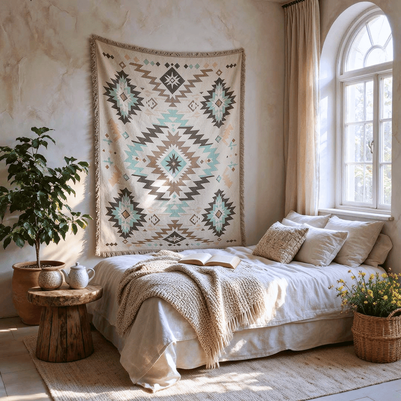 Bohemian Southwest Geometric Tasseled Decorative Throw - image 3