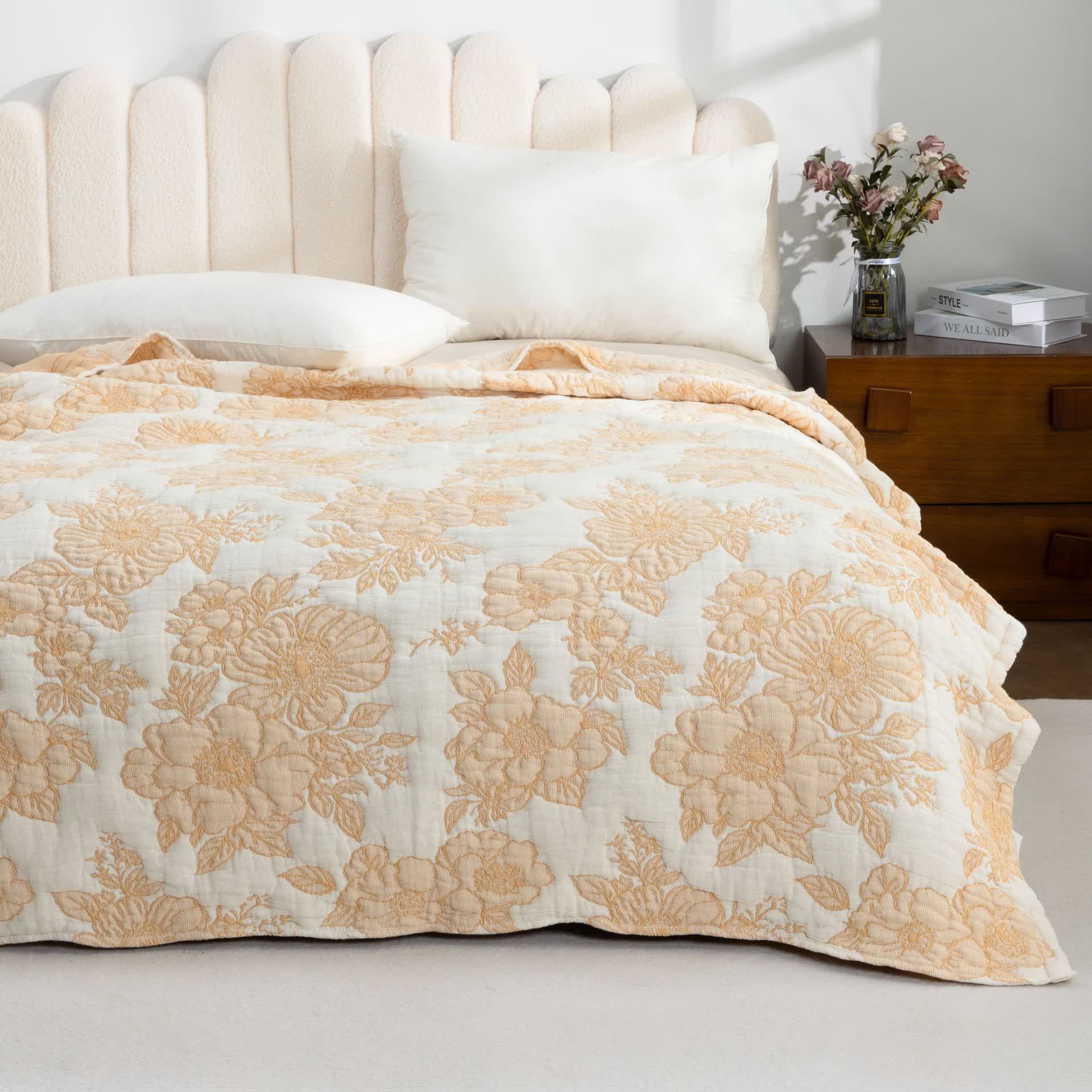 Minimal Bloom Cotton Coverlet Quilt - Queen - image 0