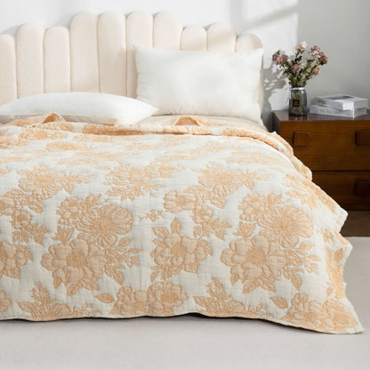 Minimal Bloom Cotton Coverlet Quilt - Queen - image 0
