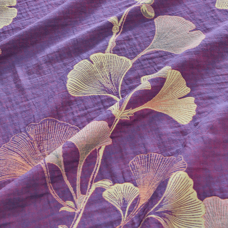Retro Ginkgo Leaf Cotton Reversible Bedding Set - image 5