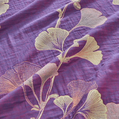 Retro Ginkgo Leaf Cotton Reversible Bedding Set - image 5