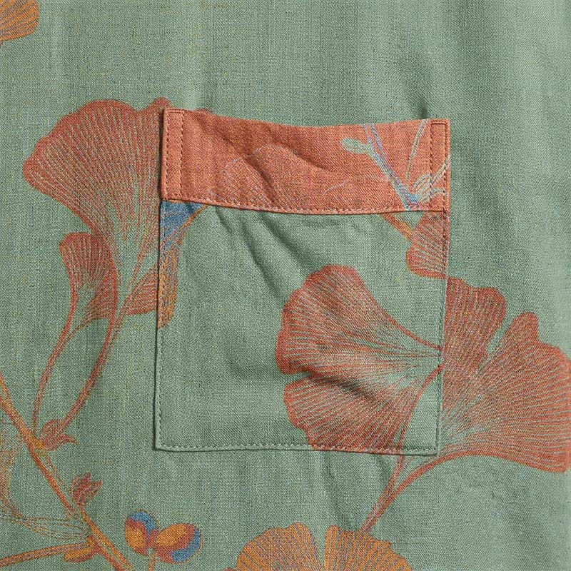 Retro Ginkgo Leaf Cotton Kimono Robe - image 14