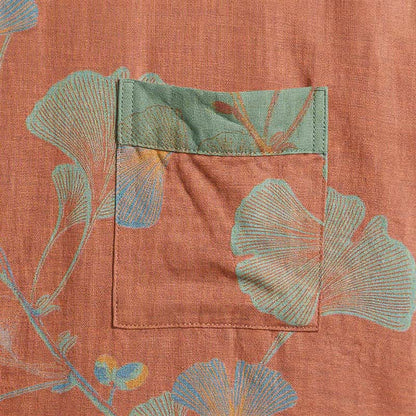 Retro Ginkgo Leaf Cotton Kimono Robe - image 20