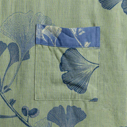 Retro Ginkgo Leaf Cotton Kimono Robe - image 26