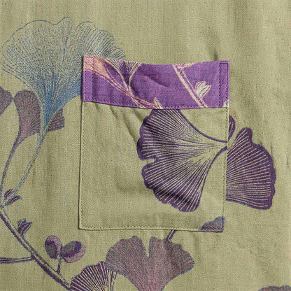 Retro Ginkgo Leaf Cotton Kimono Robe - image 32