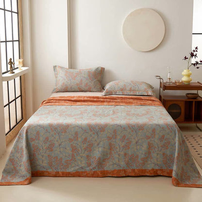 Botanical Branch Muslin Reversible Bedspread - image 1