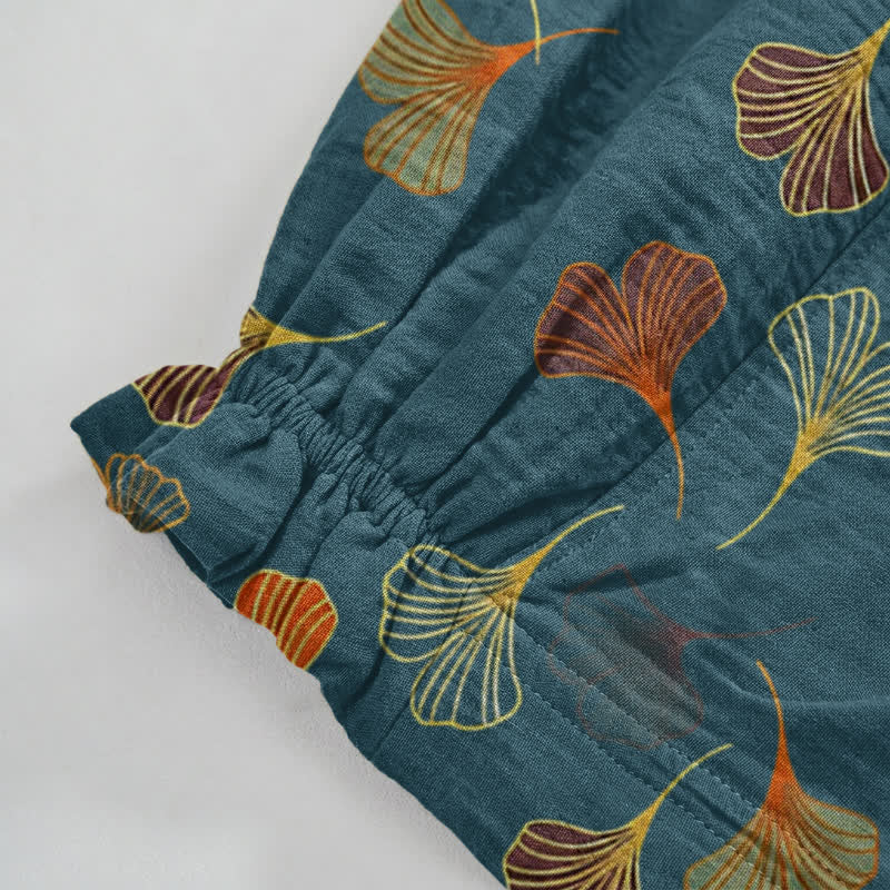 Multi‑Color Ginkgo Leaf Cotton Lounge Pants - image 4