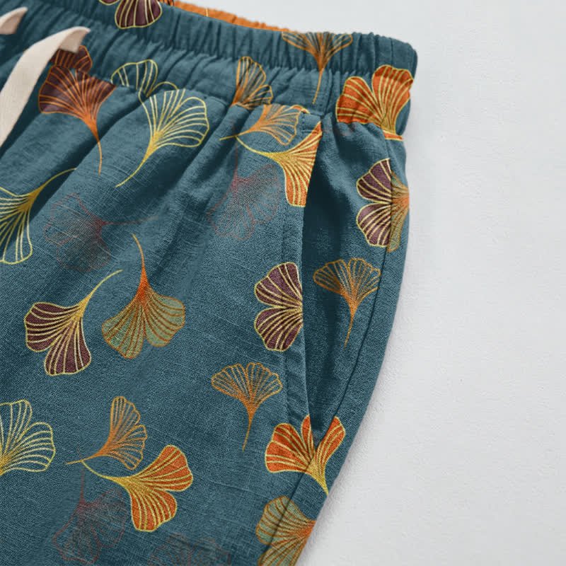 Multi‑Color Ginkgo Leaf Cotton Lounge Pants - image 3
