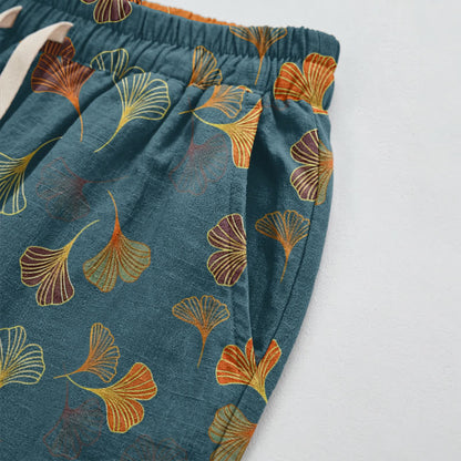 Multi‑Color Ginkgo Leaf Cotton Lounge Pants - image 3