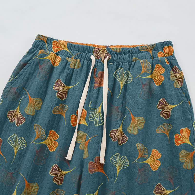 Multi‑Color Ginkgo Leaf Cotton Lounge Pants - image 2