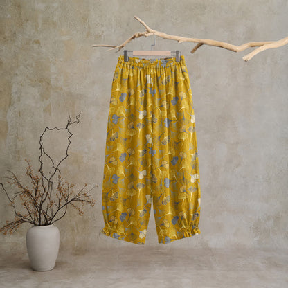 Multi‑Color Ginkgo Leaf Cotton Lounge Pants - image 6