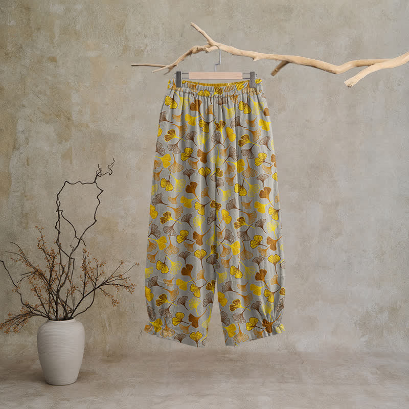 Multi‑Color Ginkgo Leaf Cotton Lounge Pants - image 11