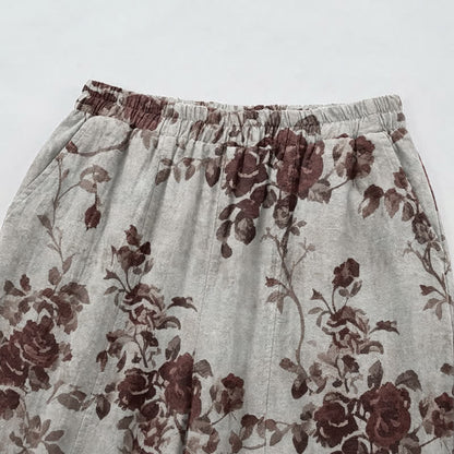 Vintage Light Gray Rose Loose Lounge Pants - image 2