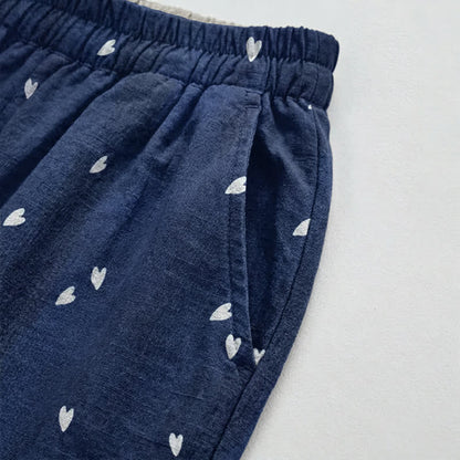 Whimsical Navy Blue Heart‑Print Lounge Pants - image 3