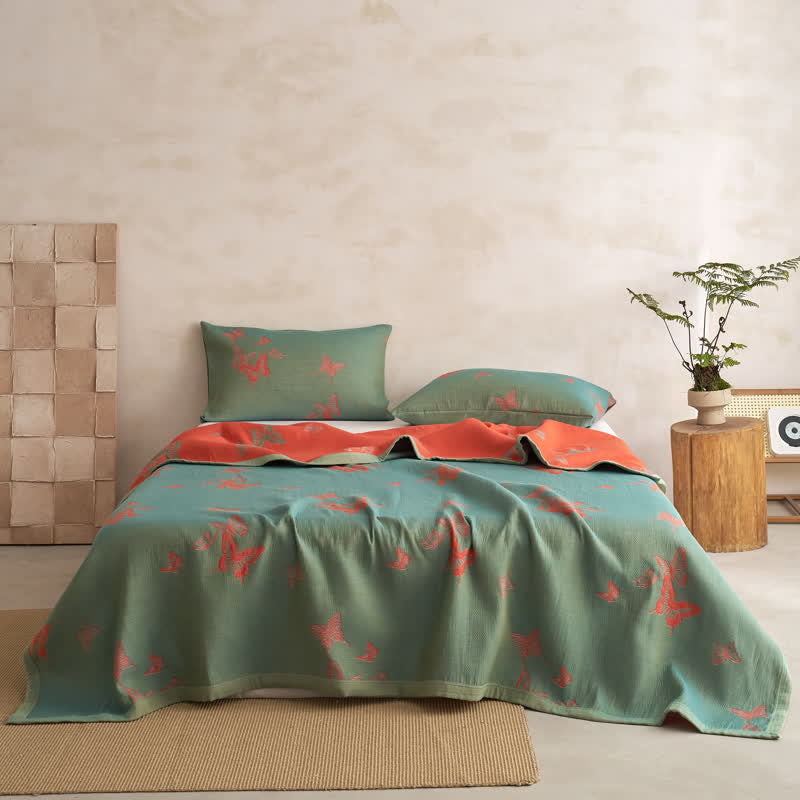 Elegant Butterfly Print Cotton Quilt - image 9
