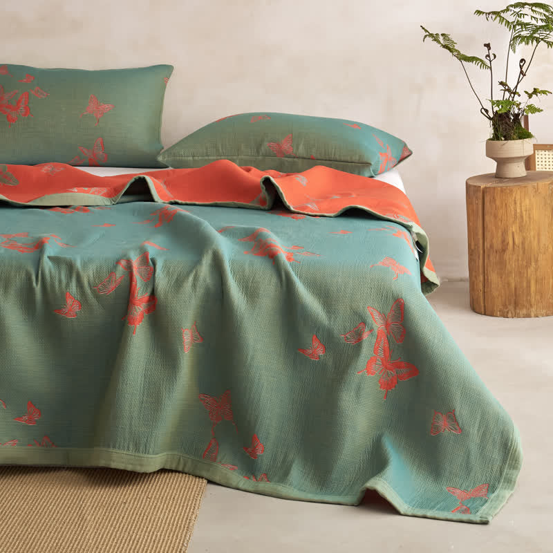 Elegant Butterfly Print Cotton Quilt - image 8