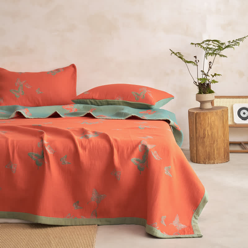 Elegant Butterfly Print Cotton Quilt - image 15