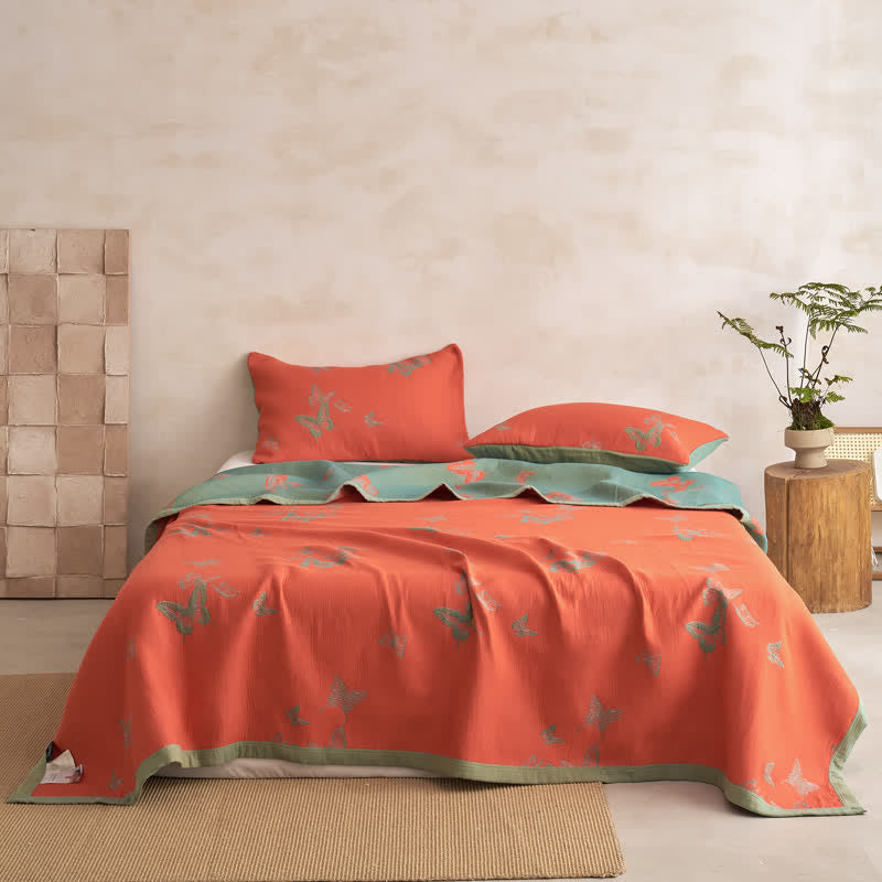 Elegant Butterfly Print Cotton Quilt - image 16