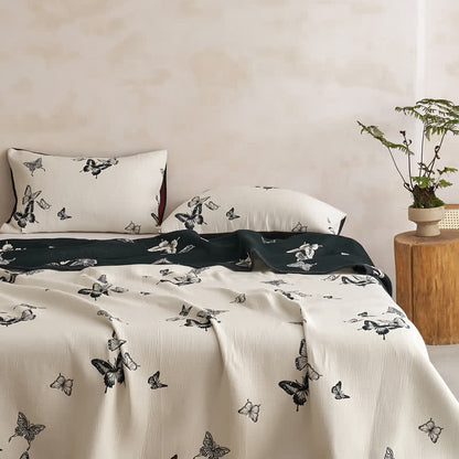 Monochrome Butterfly Cotton Gauze Quilts - image 7