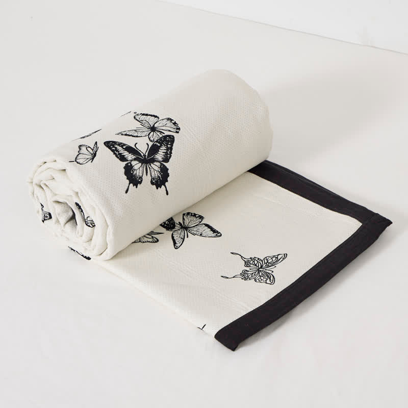 Monochrome Butterfly Cotton Gauze Quilts - image 11