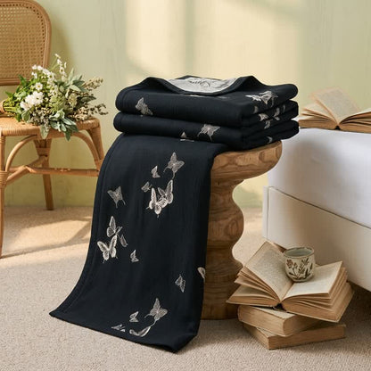 Monochrome Butterfly Cotton Gauze Quilts - image 1