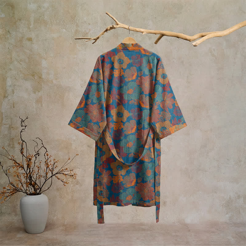 Ownkoti Vintage Flower Cotton Kimono Robe - image 6