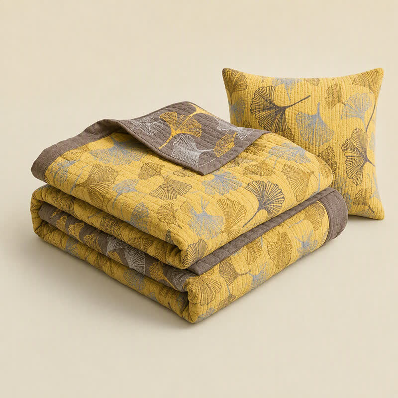 Golden Ginkgo Cotton Gauge Blanket - image 2
