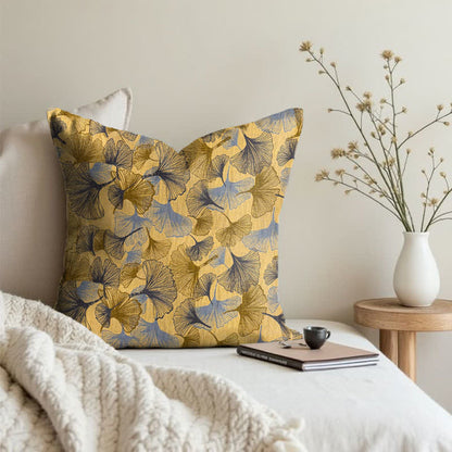 Ownkoti Golden Ginkgo Leaf Cotton Gauze Pillow - image 1