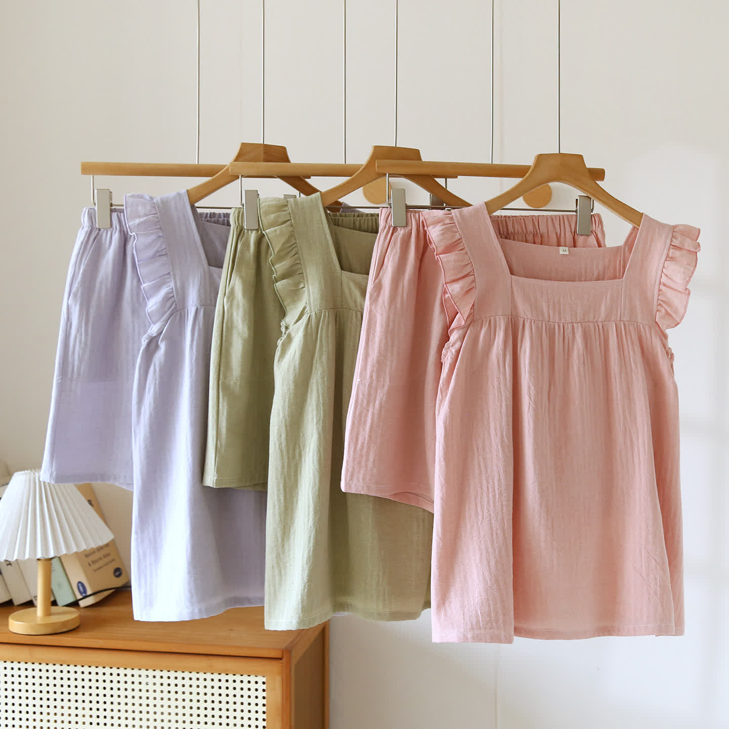 Breezy Ruffle Trim Cotton Lounge Set - image 0